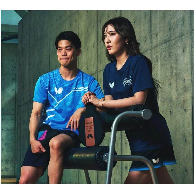 2024年新款日本正品代购BUTTERFLY蝴蝶男女通用乒乓球T恤情侣T恤