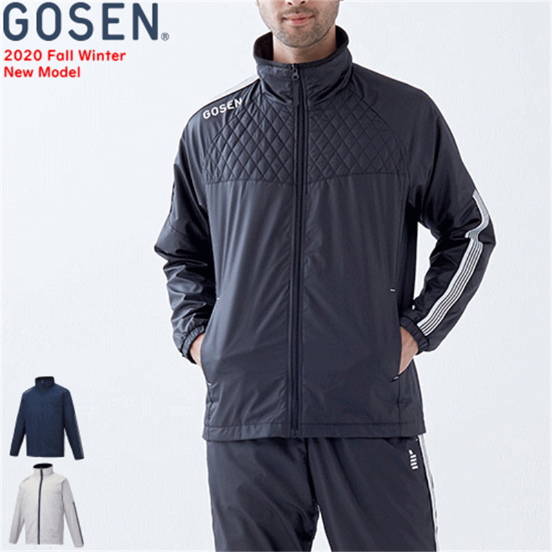 日本代购正品GOSEN高神 男士运动羽毛球服中棉保暖防风长袖外套
