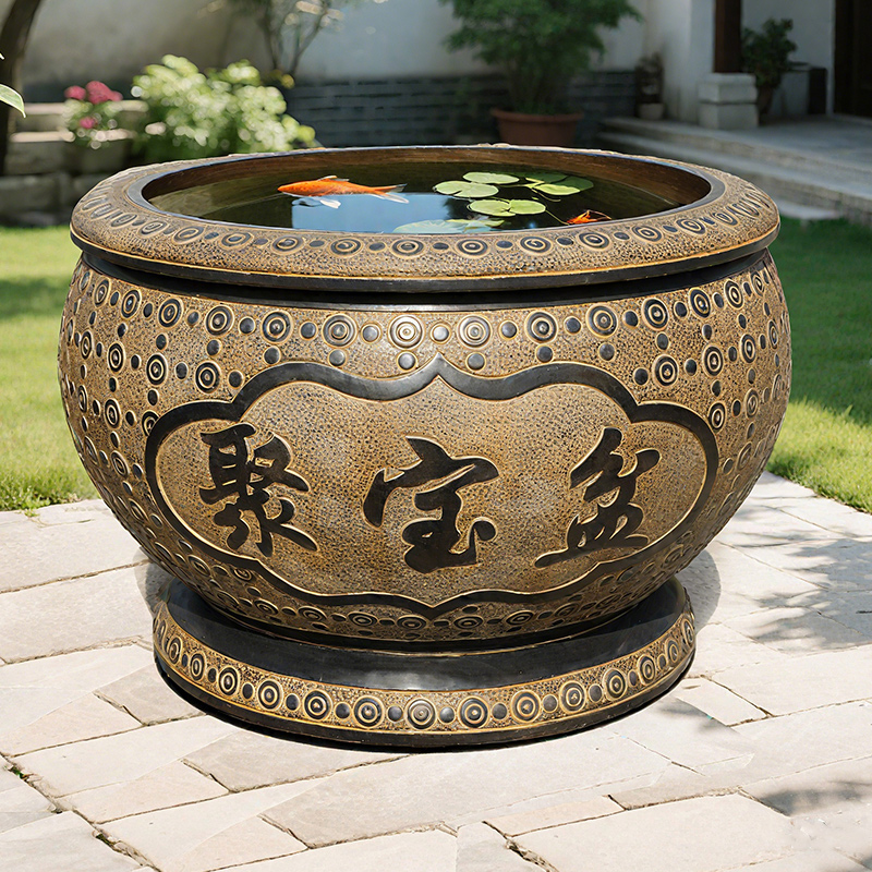 石雕魚缸花盆仿古門海青石缸荷花缸庭院石頭水缸養(yǎng)魚戶外風(fēng)水缸