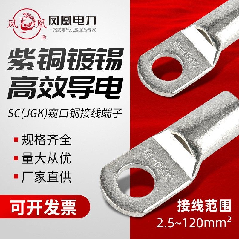 铜鼻子紫铜凤凰铜接线端子SC（JGK）10-240紫铜窥口  镀锡 批发