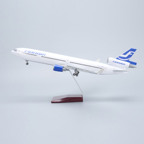 带灯47cm仿真芬兰航空MD11麦道飞机模型客机摆件收藏礼品FinnAir