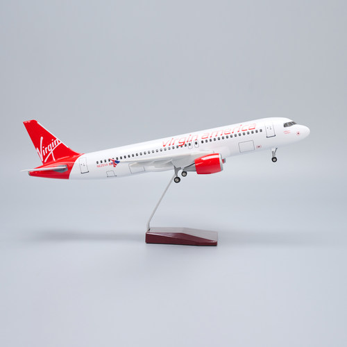 带灯仿真维珍美国航空320neo客机飞机模型拼装摆件Virgin America