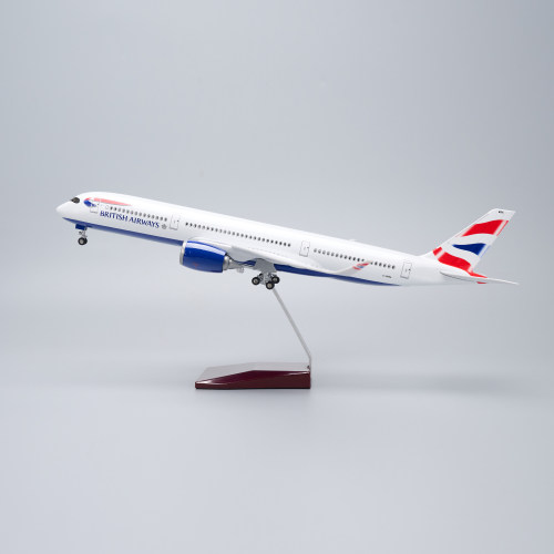带灯47cm英国航空客A350仿真飞机模型摆件礼品收藏BritishAirways