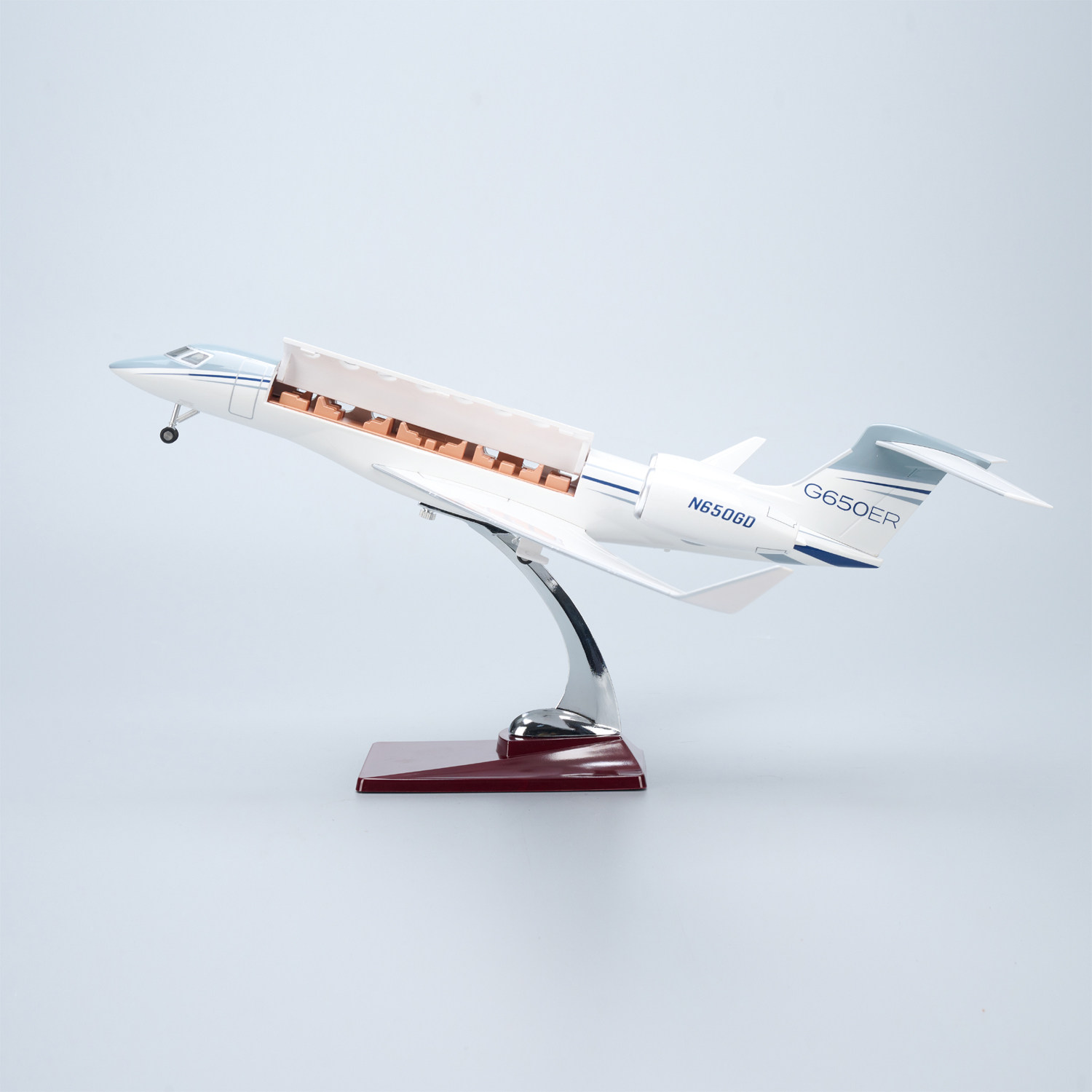 带灯可开舱盖湾流G650er仿真客机飞机模型摆件1:50比例Gulfstream
