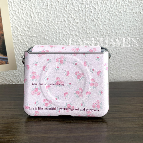 华为purax皮质小碎花手机壳