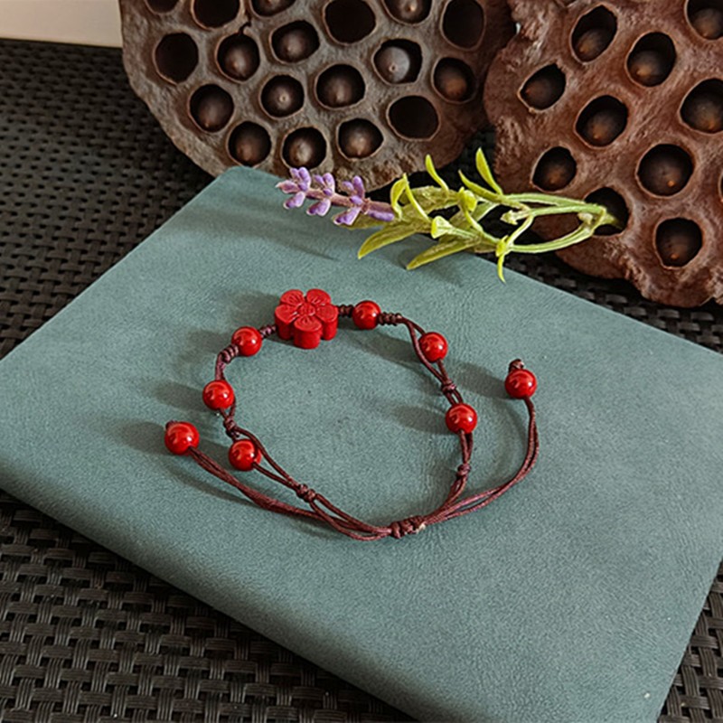 朱砂手链紫金砂手工编织手链