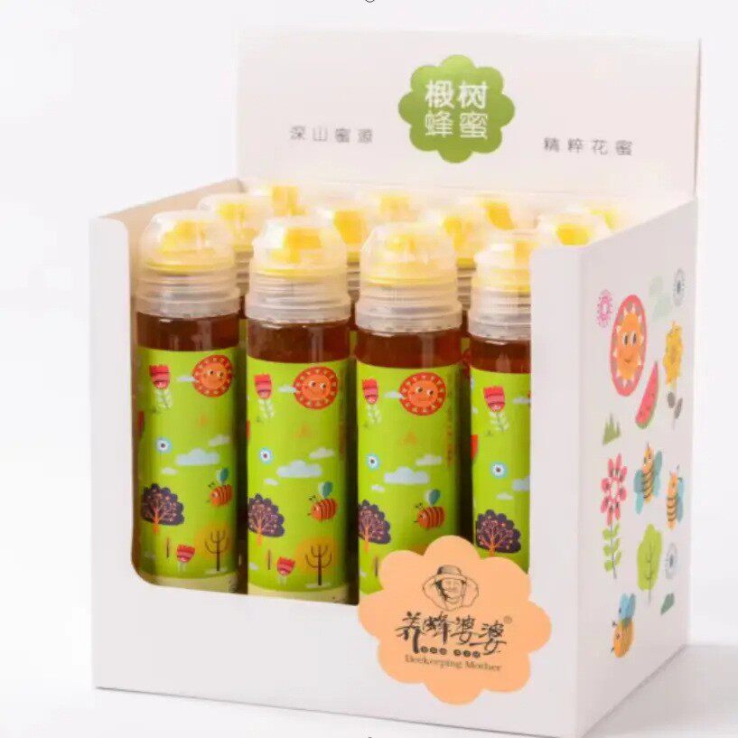 26.11到期养蜂婆婆花蜜椴树蜂蜜130g*12支百香果柠檬柚子挤压式果
