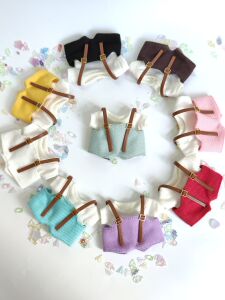 现货10cm娃衣12cm8cm棉花娃娃衣服可爱无属性T恤背带裤套装玩偶衣