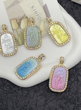 KF男女镀真金天使吊坠精致梦幻