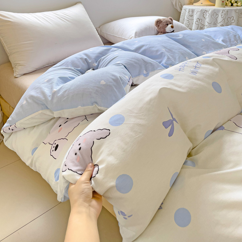 【单被套】100%全棉被套风学生宿舍被罩200*230双人被套单件斜纹