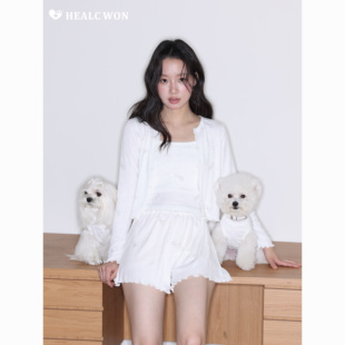 宠物家居服烫钻蝴蝶结韩系睡衣带胸垫 HC原创狗狗猫咪人宠亲子装