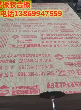 阻燃板 防火板隔板夹板木板多层胶合板板材1.22*2.44米工程木工板