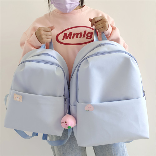 纯色休闲女双肩包简约百搭