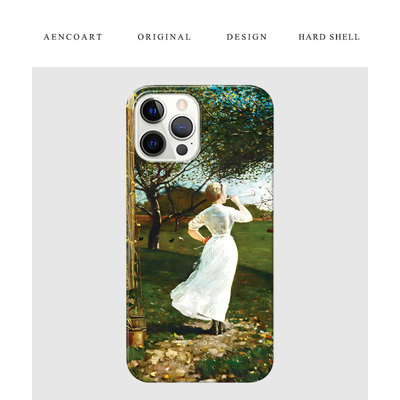 AENCOART·晚餐的号角iPhone15Promax适用苹果14Pro手机壳13Pro韩国菲林硬壳12半包磨砂少女油画文艺复古16