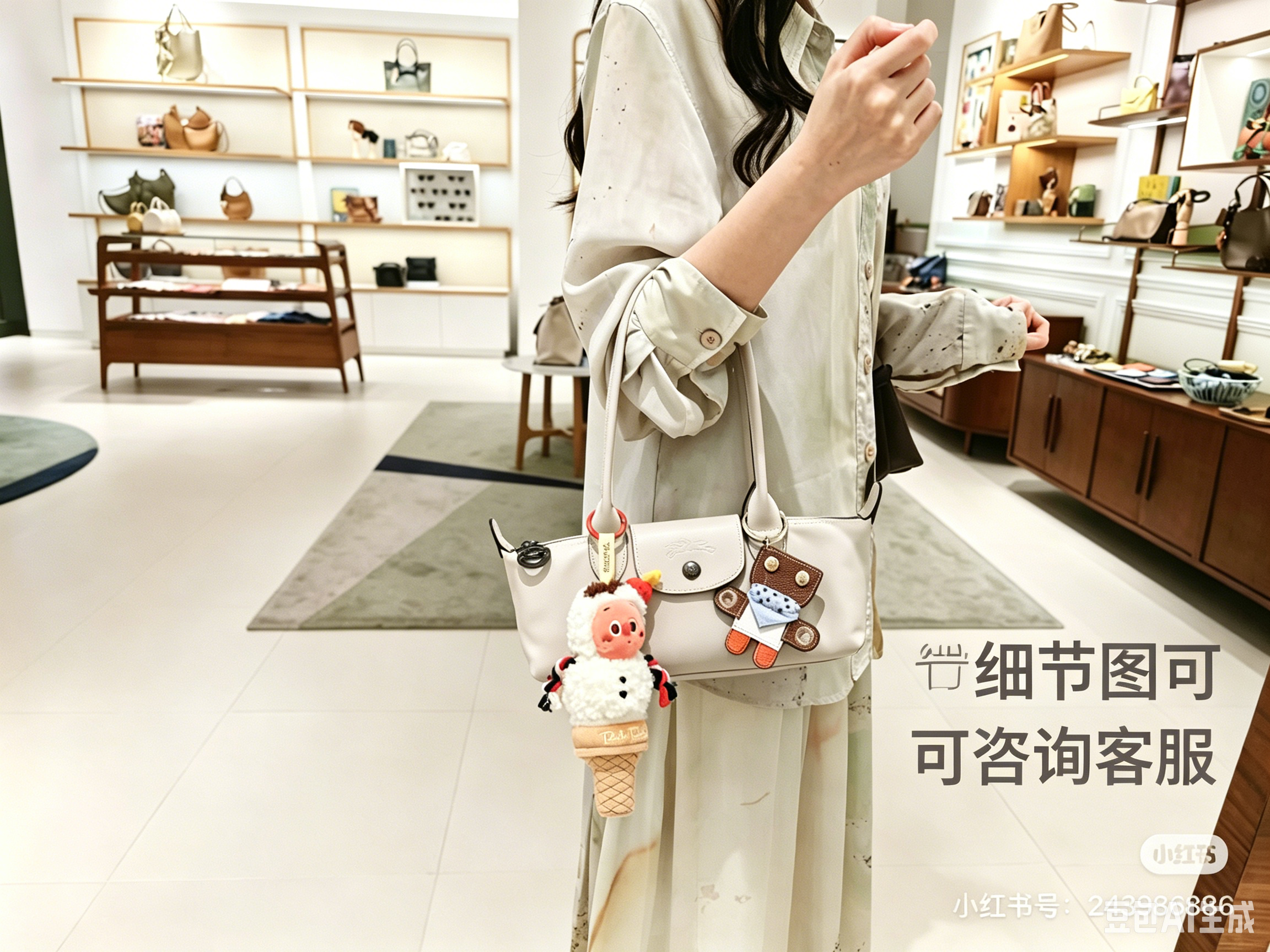 2026新款法国牛皮长柄法棍包单肩斜挎手提包女时尚简约饺子女包潮