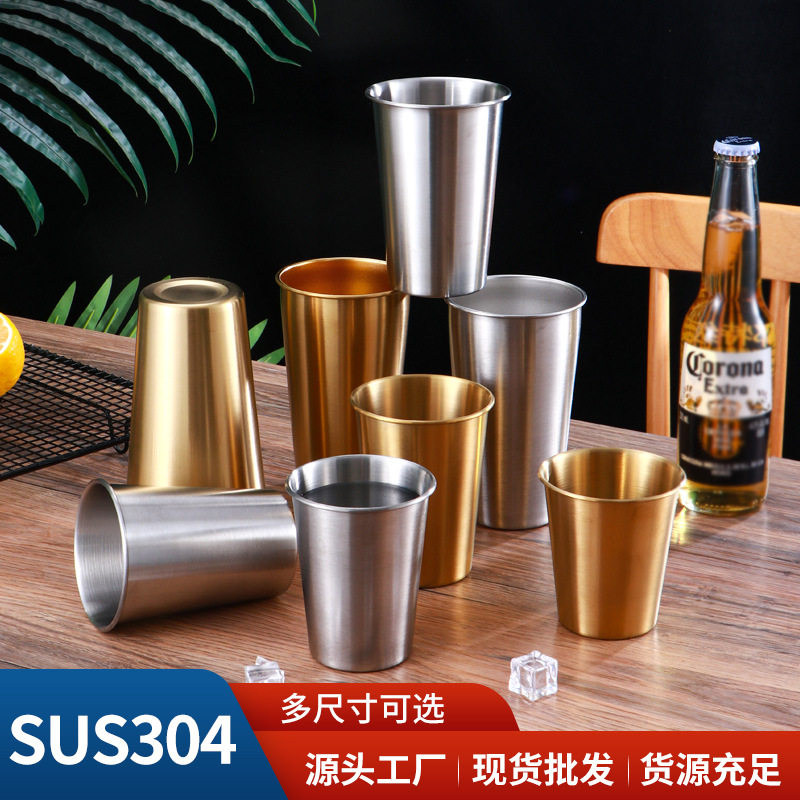 304不锈钢水杯子卷边单层啤酒杯logo咖啡杯大容量口杯冷饮杯,餐饮具,啤酒杯,淘宝优惠券,粉丝福利购,淘宝优惠卷
