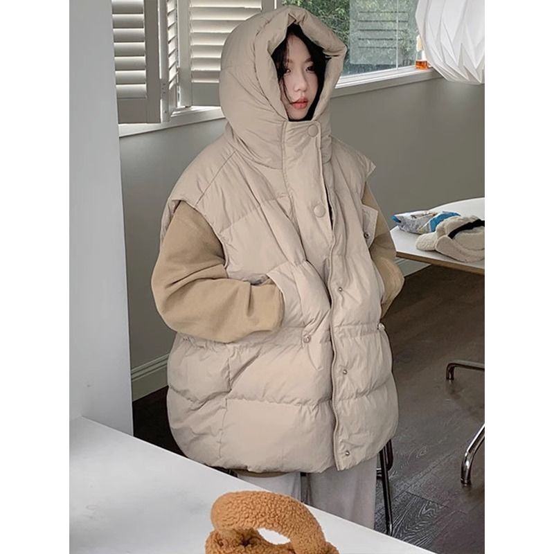 棉服马甲女外穿2025秋冬新款时尚马夹韩版宽松棉袄背心马夹外套