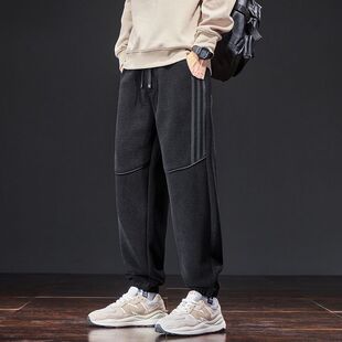 针织垂感肌理束脚美式复古休闲裤男2026秋季vibe风原宿风oversize