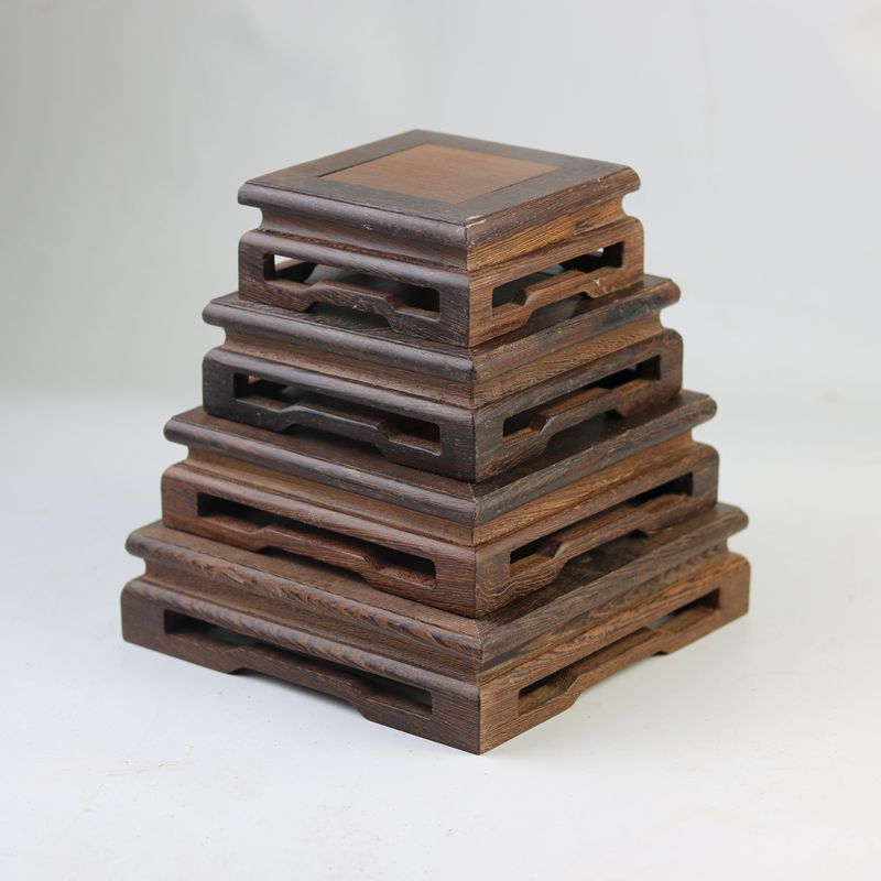 红木实木底座茶壶座紫砂壶茶具展示架鸡翅木木托茶道隔热垫工艺品