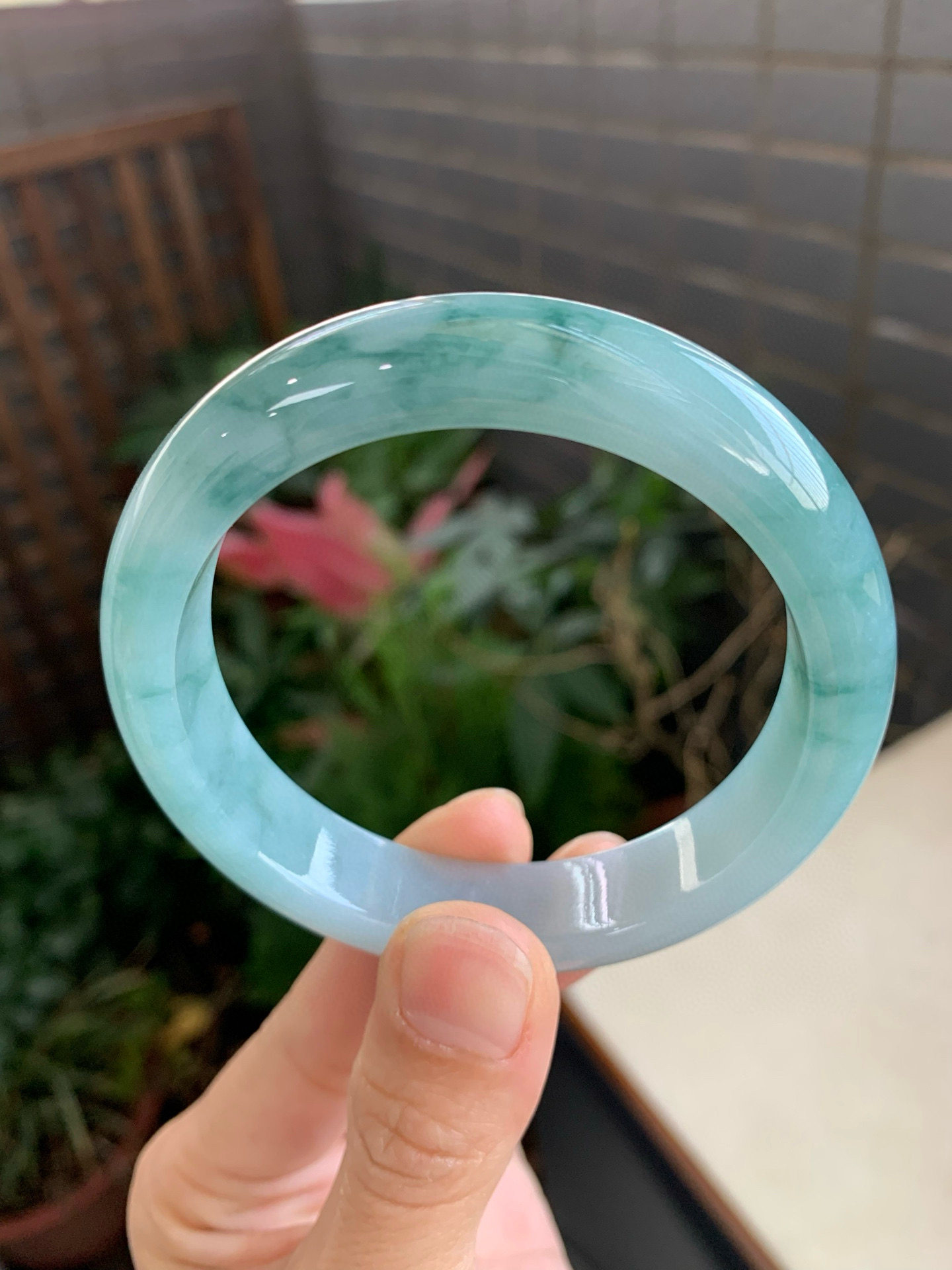 58圈口缅甸天然A货翡翠冰飘花正圈手镯肉质细腻冰透带证书