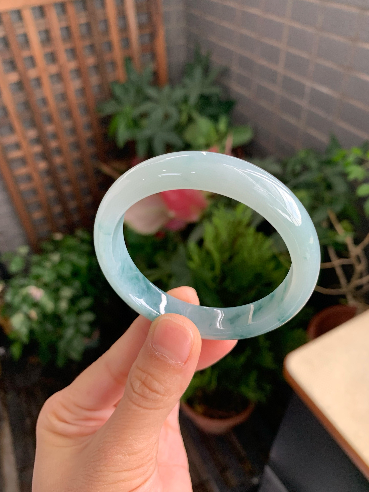 53圈口缅甸天然A货翡翠冰飘花正圈手镯肉质细腻冰透带证书