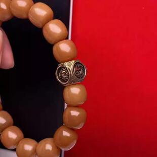 S925纯银四大神兽隔珠方形散珠泰银四象佛珠饰品DIY手串配件材料