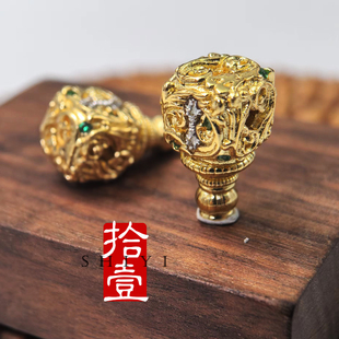 新款藏式三通配件文玩佛珠手链手串项链佛塔diy配饰阿呆三界唐纹