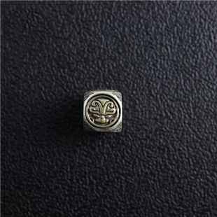 s925银文玩菩提四面神兽方形隔珠顶珠散珠卡子柏香籽念珠配饰吊饰