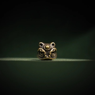 黄铜醒狮散珠文玩菩提星月百香手串配饰线束背云隔珠单颗天地孔