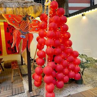 新年装 发光春节过年场景氛围布置 饰品元 旦福字红灯笼挂饰2025新款