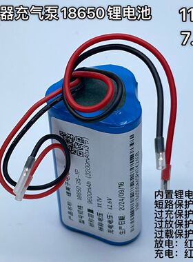 便携式打气泵7.4V18650大容量锂电池11.1V车载吸尘器充气泵锂电池