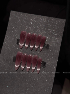 猫眼超显白轻奢高级感美甲贴片 纯手工穿戴甲法式 血红玛丽