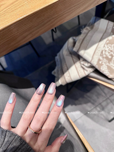 【极光霞光】电镀猫眼 锆石钻极光镭射爆闪高级感手工甲片种方圆