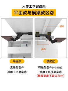 键盘托架人体工学托盘延伸鼠标支架电脑办公桌下抽屉滑轨轨道旋转