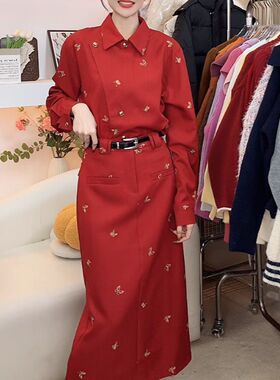 气质秋季新款511050高级衬衫时尚套装半身裙两件套