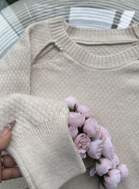 501005-4法式设计感钉珠亮丝秋冬毛衣高级显瘦