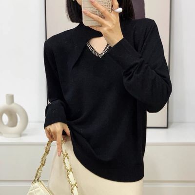 501012-3秋冬长袖针织衫高领新款设计打底冬季毛衣显瘦洋气