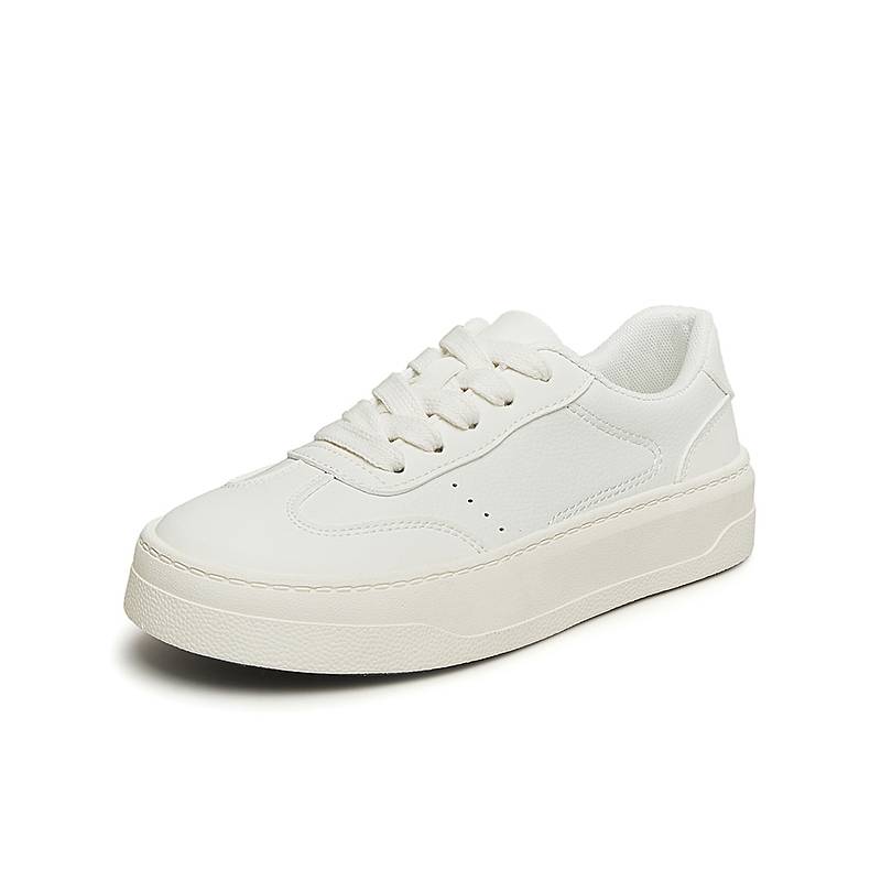 百思图24秋新款运动小白鞋德训鞋松糕厚底女休闲板鞋VCR33AM4