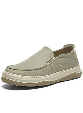 百思图2025夏季商场新款通勤一脚蹬懒人布鞋厚底男休闲鞋L6520BM5