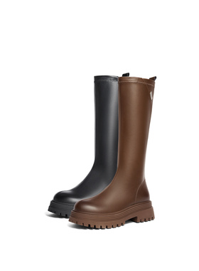 森达骑士靴女款2024冬季新商场同款厚底显瘦长筒靴XFN01DG4