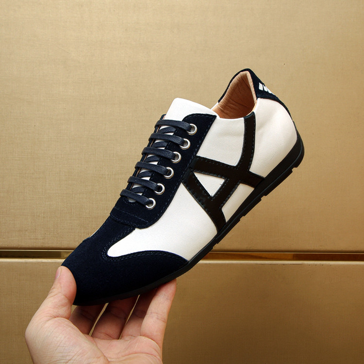 欧洲站春季新款男鞋奢侈品真皮潮鞋百搭潮鞋大牌休闲透气运动板鞋