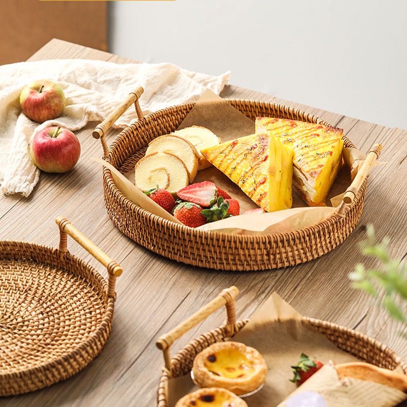 日式篮子馒头筐越南藤编藤编托盘