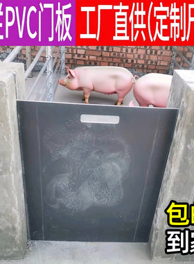 pvc猪栏门板板实心猪圈门提拉门带把手卡槽轨道耐撞猪舍塑料胶板