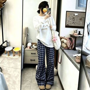 单/套装秋冬新款韩版圆领上衣女学生+休闲阔腿裤网红穿搭一整套潮
