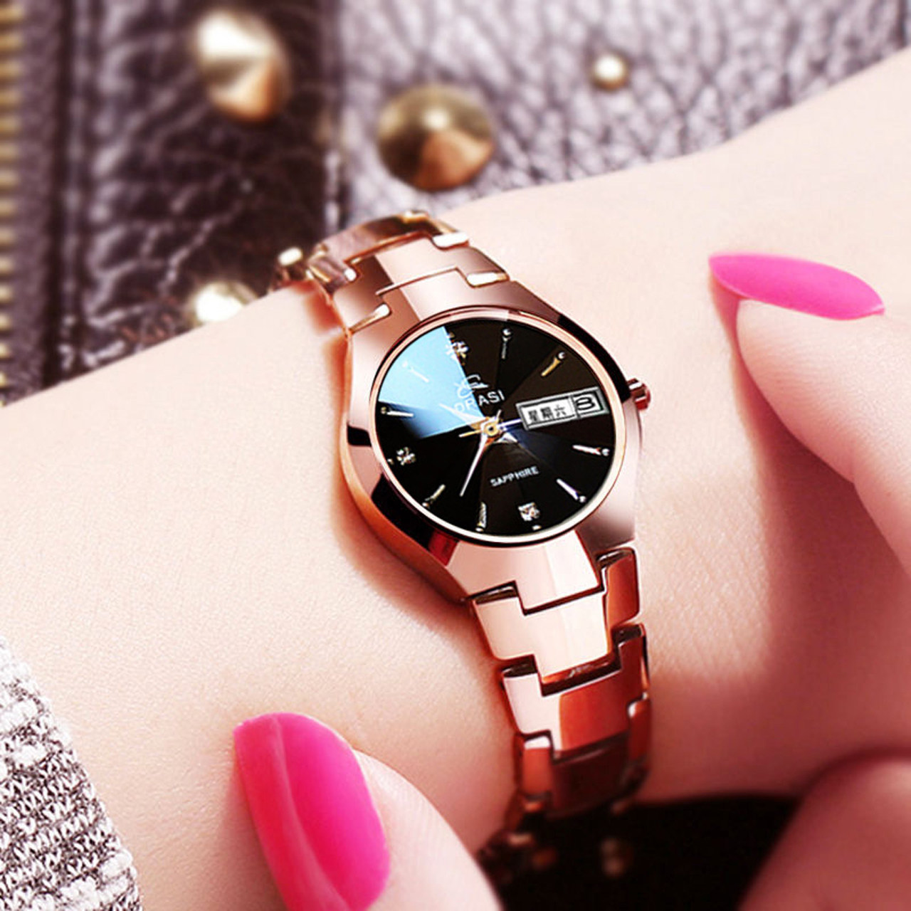 2020年新款时尚正品名牌防水韩版气质女式石英表钨钢手表女表瑞士