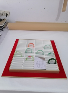 手镯托盘底板定制尺寸平心木板皮革绒布套装首饰托盘收纳展示道具