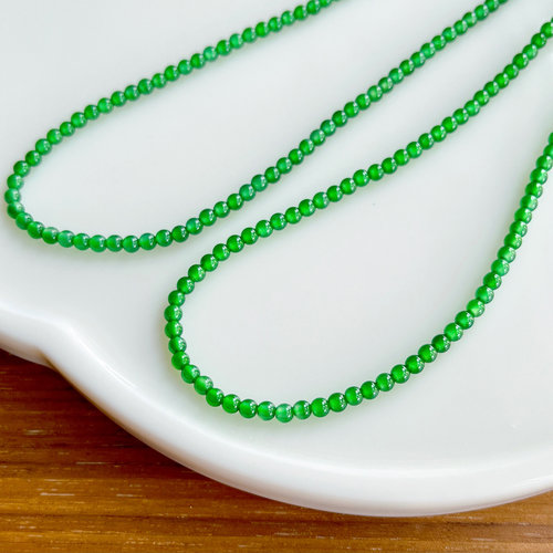 翡翠小米珠天然冰种辣阳绿圆珠子diy配件材料锁骨项链手串3mm散珠