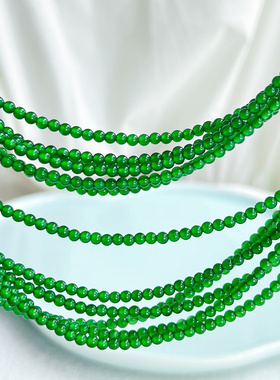 天然冰种满辣阳绿色翡翠小米圆珠子项链手串新中式两用可叠戴锁骨