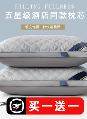买一送一】五星酒店枕头枕芯一对可水洗单人成人护颈羽丝绒枕芯