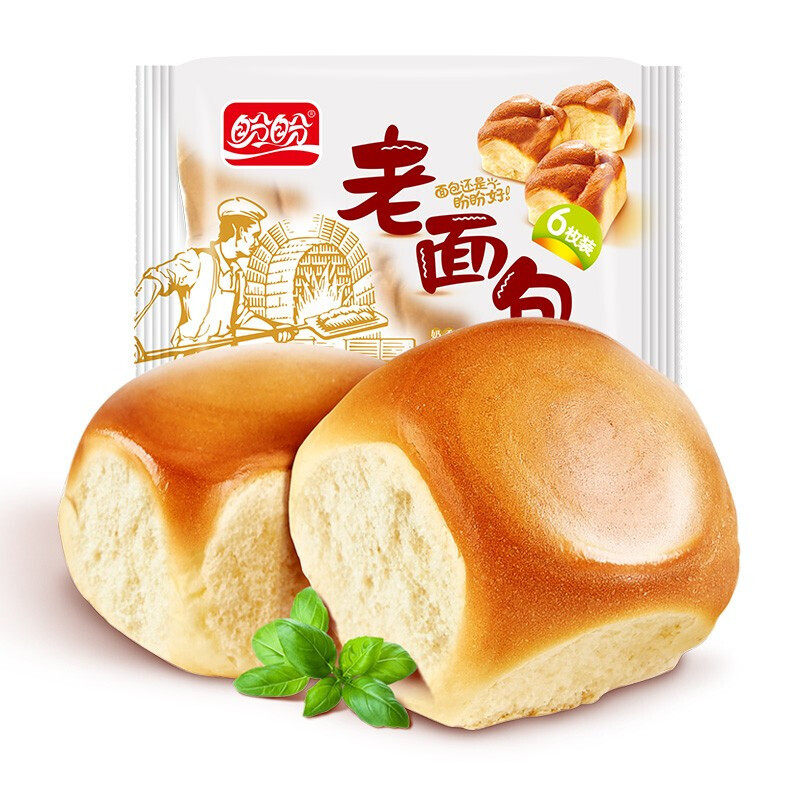 盼盼 老面包 早餐整箱手撕包食品点心软面包办公室休闲零食155g